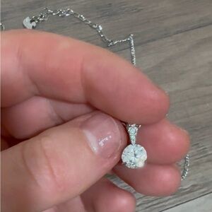 Swarovski Silver Necklace,19 inch chain